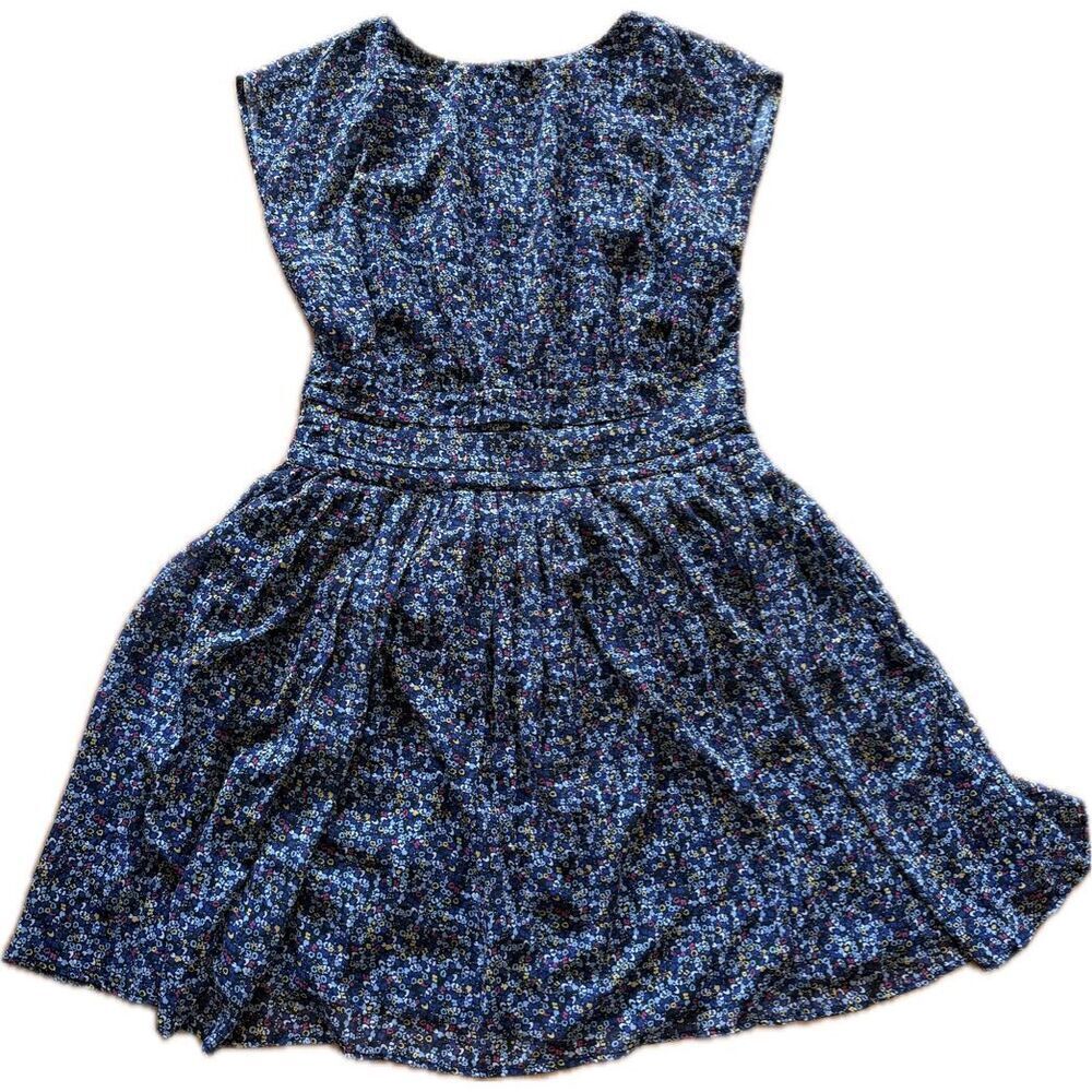 Floral Summer Dress Flowy Women’s Size M V-Neck Back